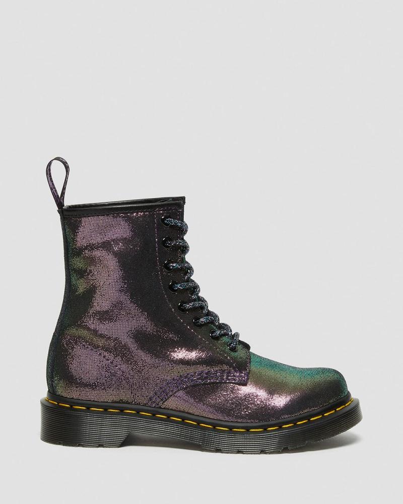 Dr Martens 1460 Disco Iridescent Semsket Skinn Snørestøvletter Dame Lilla | Norge 616XYU